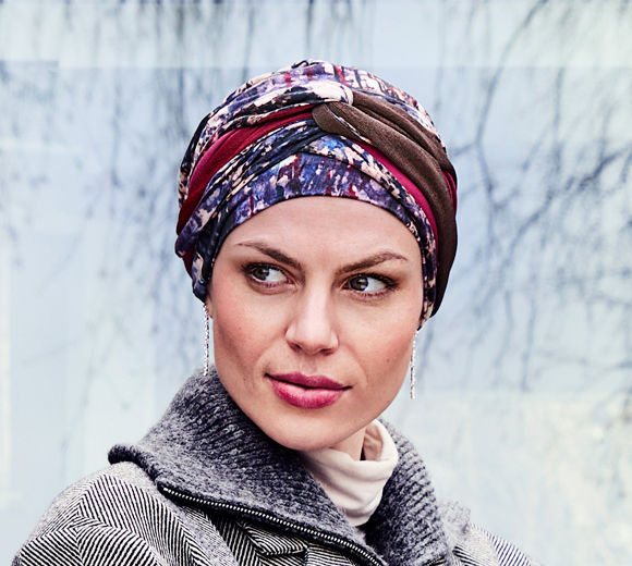 HocNoya 1585-4049 Bamboo Chemo Turban - Tie Dye Dusk