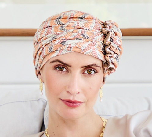 Women's chemo headdress in bamboo turban Lotus 1008-4022