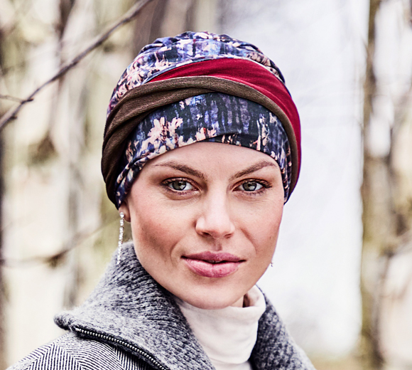 turbante hocshakti bambù christine headwear copricapo chemioterapia stampa tie dye dusk