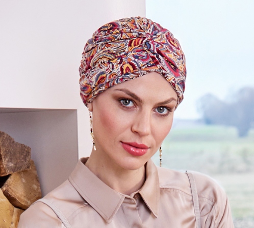 turbante joyo bambù christine headwear copricapo chemioterapia stampa moroccan paisley