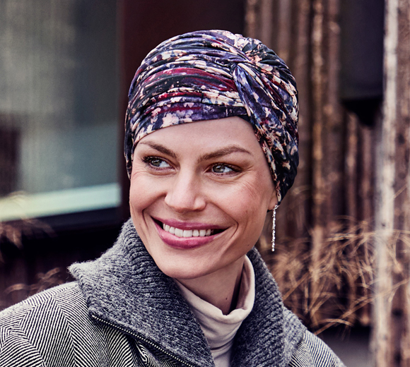 turbante joyo bambù christine headwear copricapo chemioterapia stampa tie dye dusk